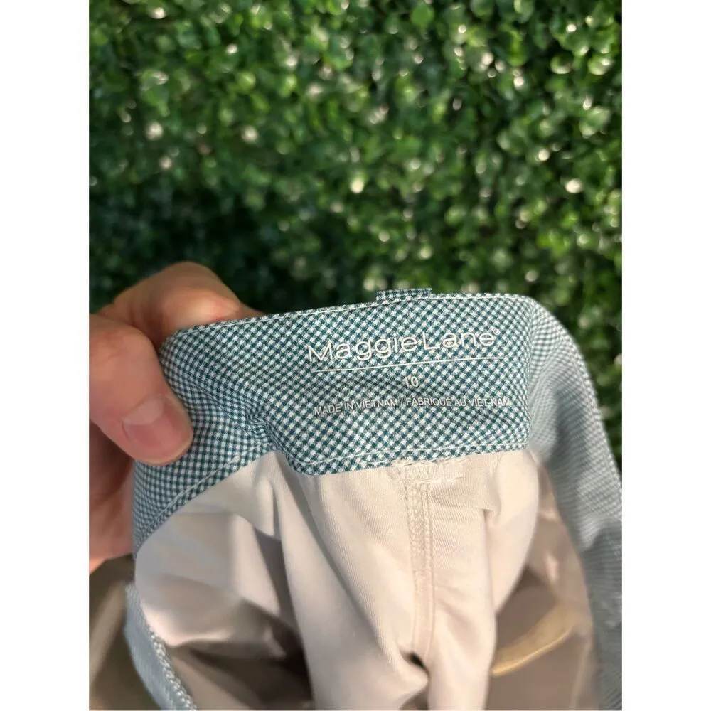 Maggie Lane Blue Checkered Golf Skort Sz 10 - Image 3