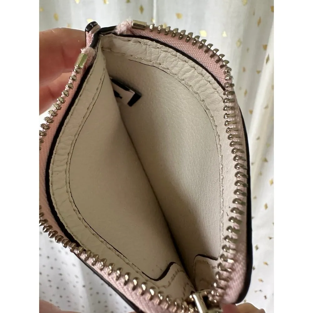 Women's Designer Light Pink Removable Zipper Coin Purse Bag Charm - Image 4