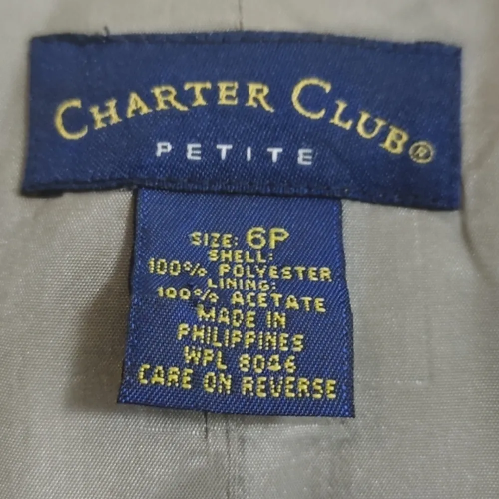 Charter Club Petite Regular Fit Blazer Gray Size 6P EUC - Image 6