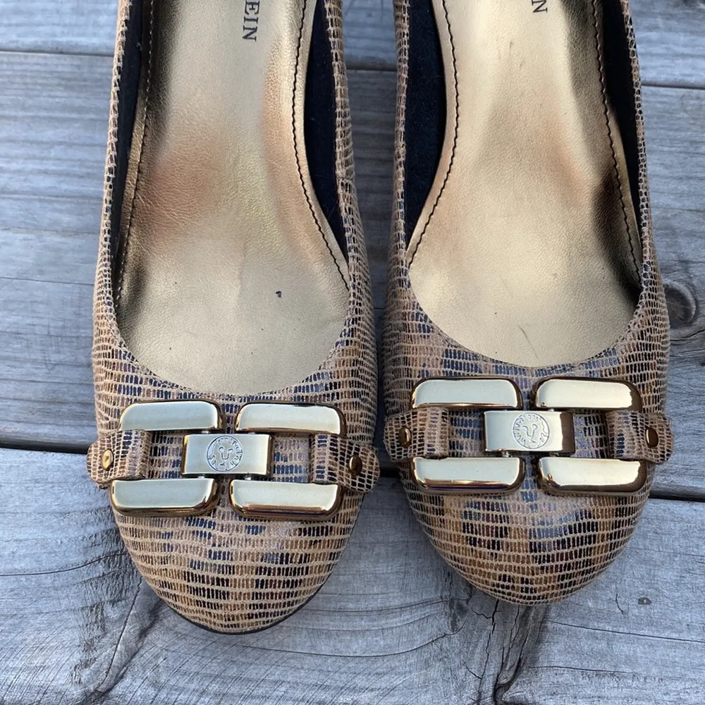 Anne Klein Cheetah Iflex Fannon Gold Pump Heels Size 6 - Image 3