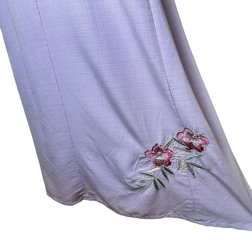 Vintage CLC Pastel Lavender Purple Floral Embroidered Beaded Relaxed Maxi Dress - Image 7
