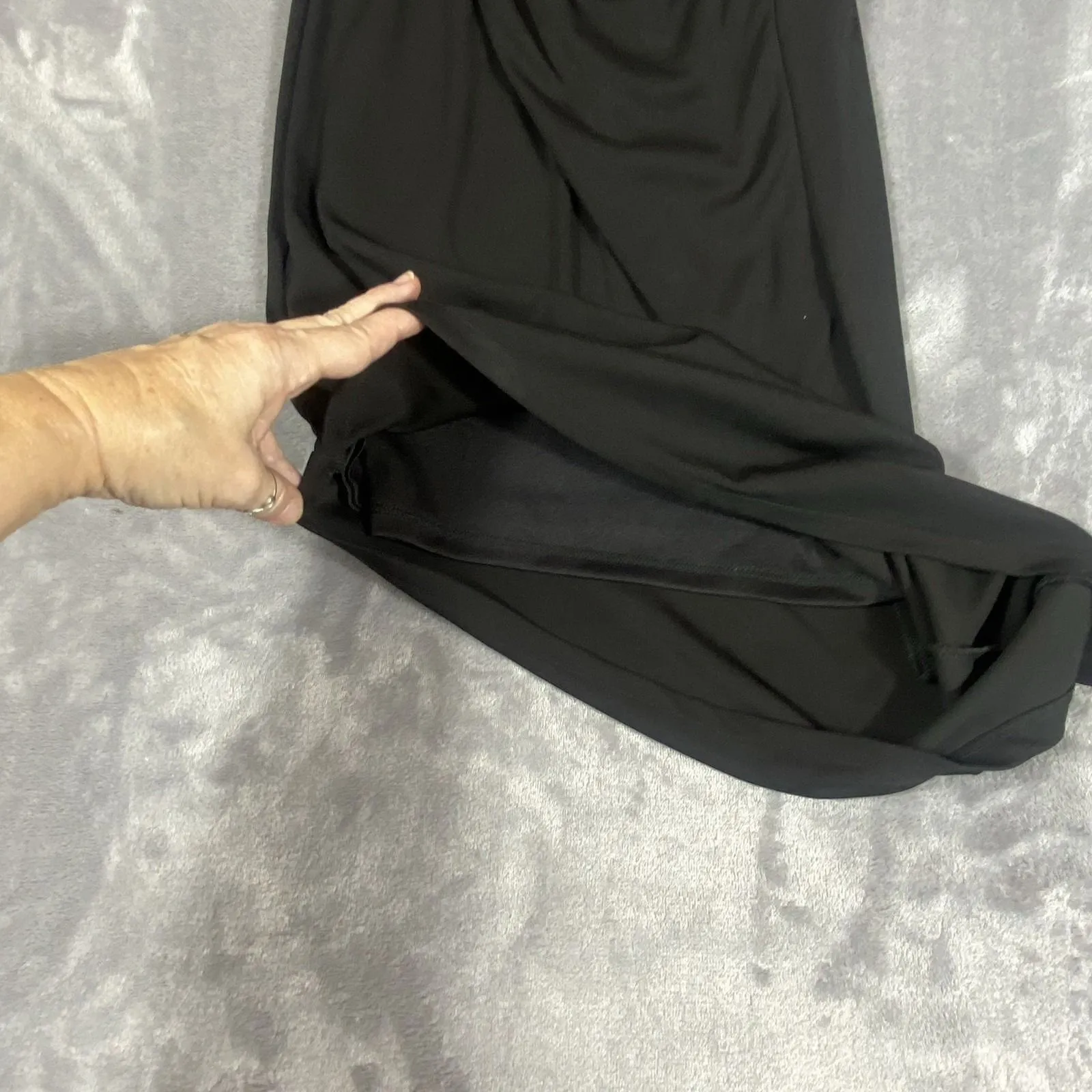 Bershka Black Asymmetric Dress‎ Small Sophisticated Cut Out Whimsy Goth Sexy - Image 9