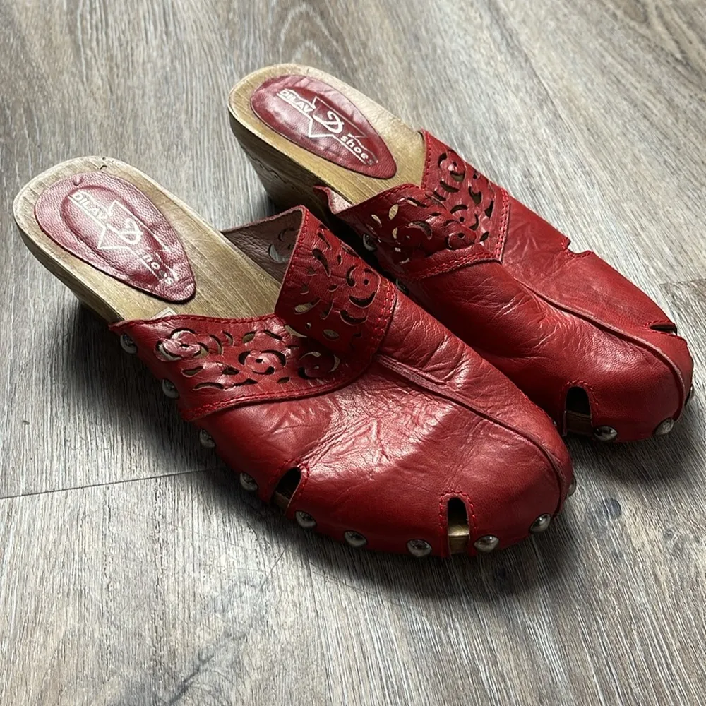 Dilav Shoes Heeled Sandal/Clog Size 38 (US 8) Red - Image 6