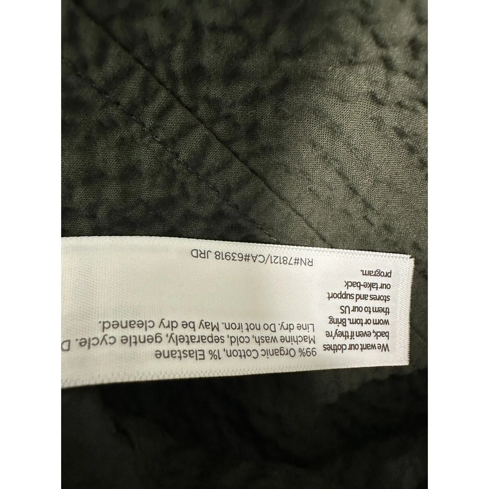 Eileen Fisher Green Textured Mandarin Collar Blouse PS Petite Small 6 – 8 - Image 8