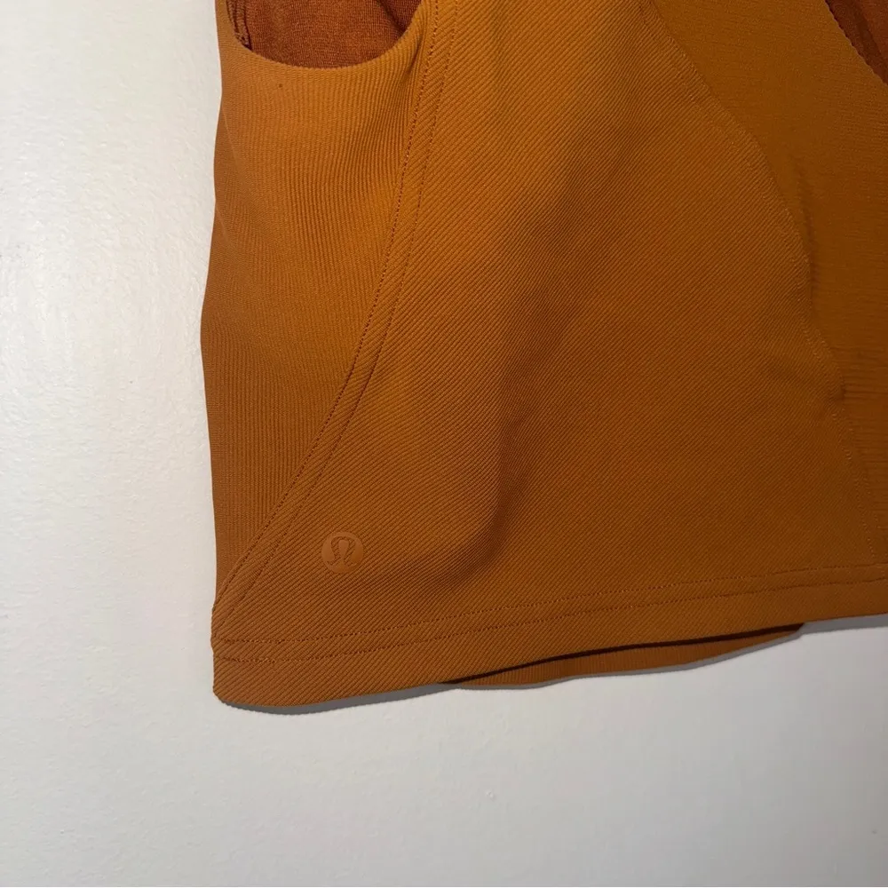 Lululemon Ribbed Asymmetrical Yoga Tank Top in Butternut Brown, Size 4 - Image 5