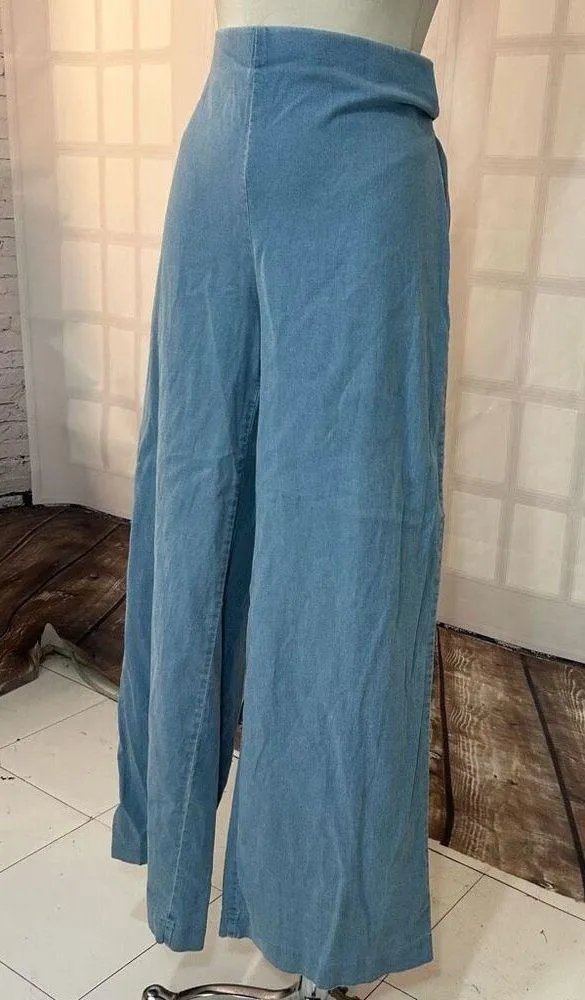 INC International Concepts light Blue Denim chambray wide leg Pants Size 10 - Image 4