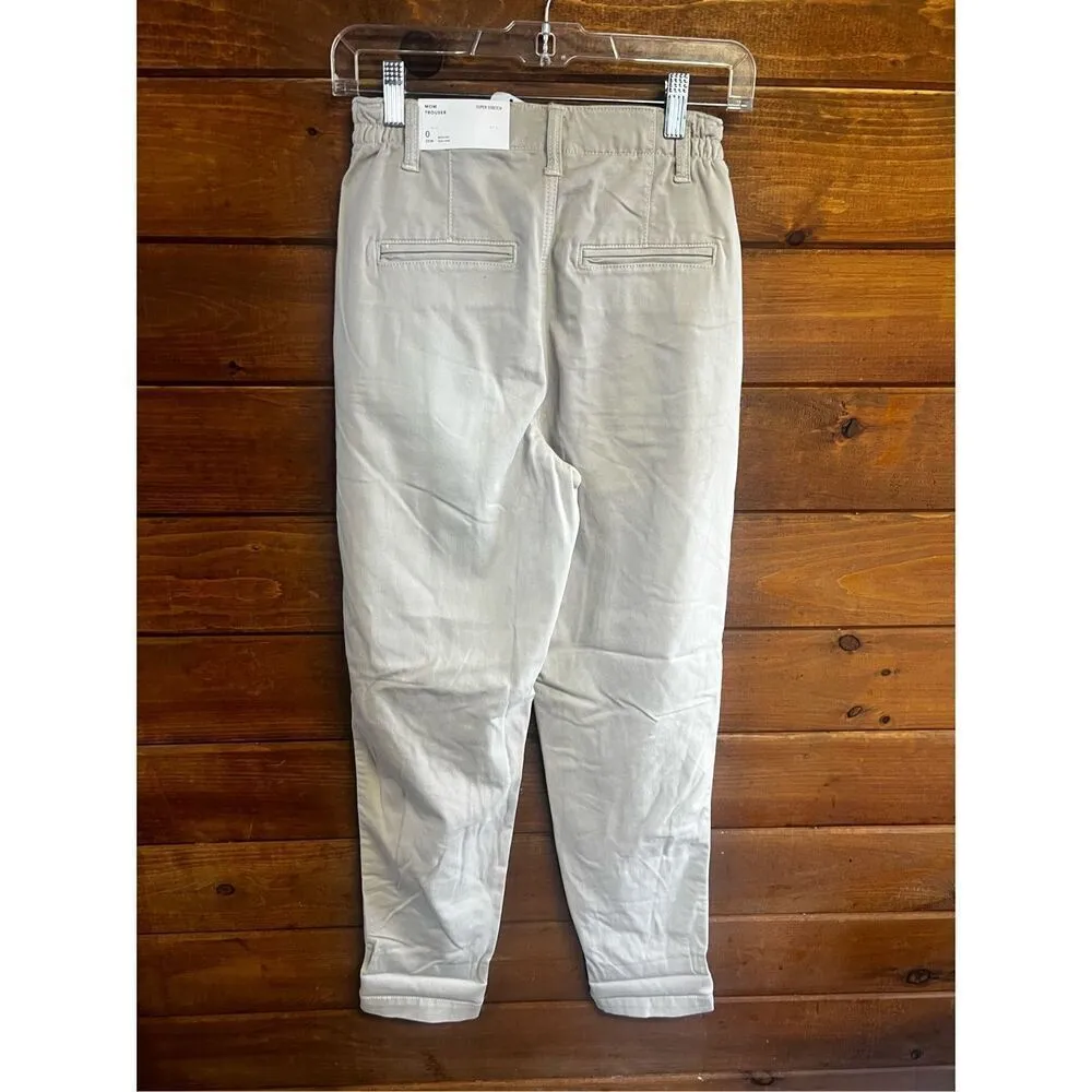 American Eagle  MOM TROUSER  SUPER STRETCH Khaki Sz 0 NWT - Image 2