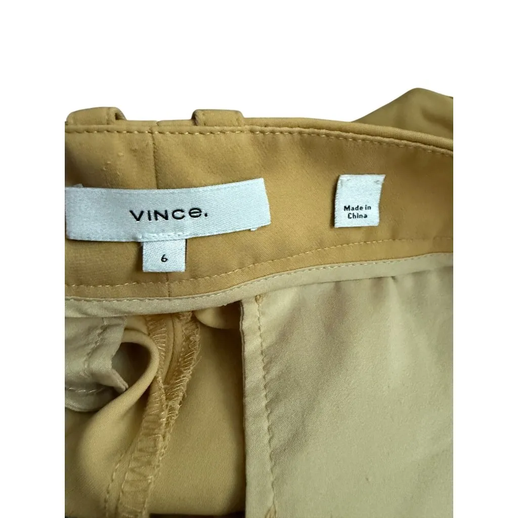 VINCE Women's Yellow High Waist Dress Shorts Size 6 - Image 4