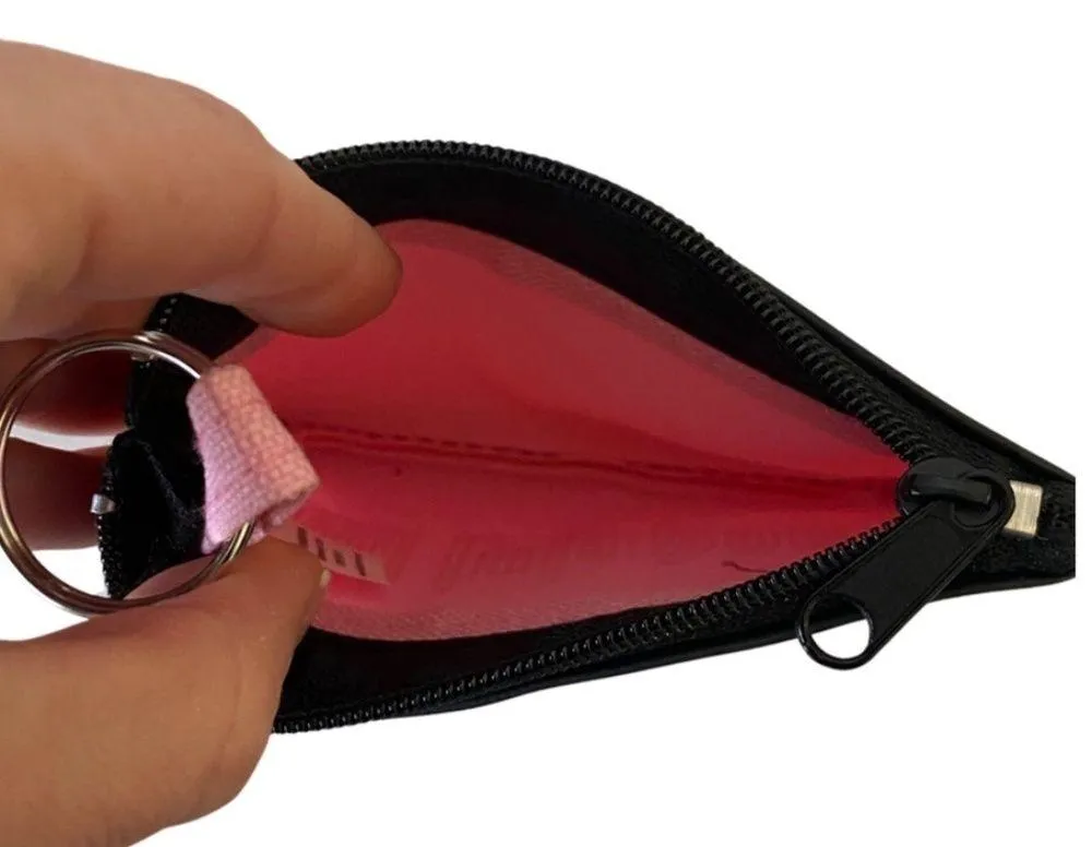 NEW LuLaRoe Pink Canvas Coin Purse Keychain - Image 4