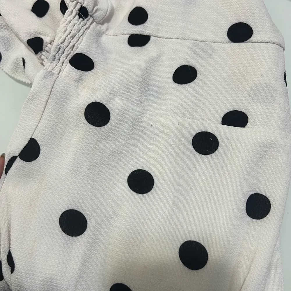 Great Jones White Polka Dot Ruffle Sleeve Dress Size Large $250 - Image 7