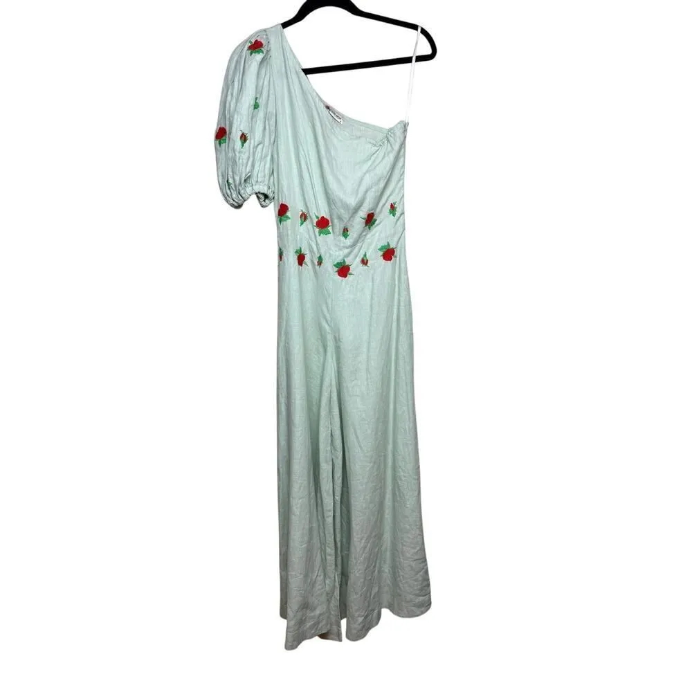 Fanm Mon Datcha Linen Mint Green Jumpsuit Sz. S - Image 4