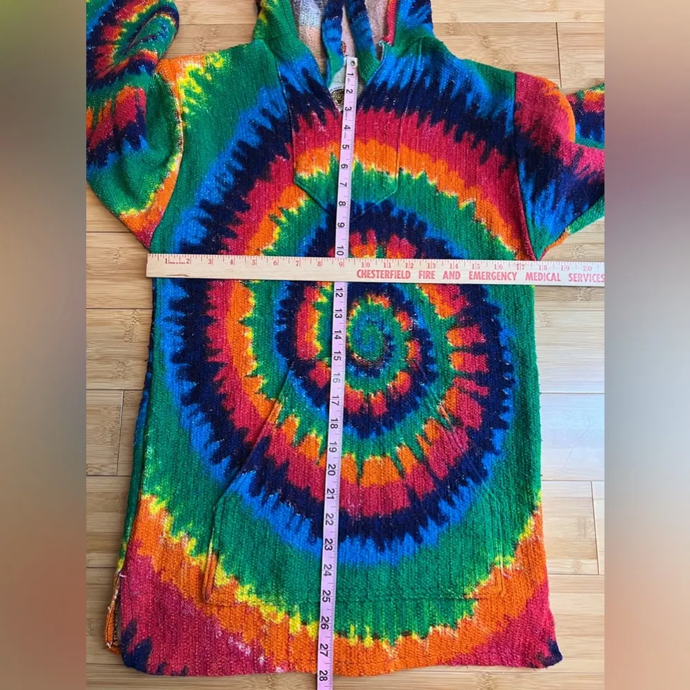Earth Ragz Tie Dye Pullover Hoodie,Rainbow Colored Swirl|Hippie,Rasta|Size:XS/S - Image 7