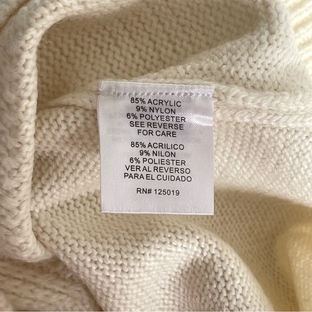 JOSEPH A. Women Ribbed Mock Neck  X-Knit Sweater , Cream Size S - Image 7