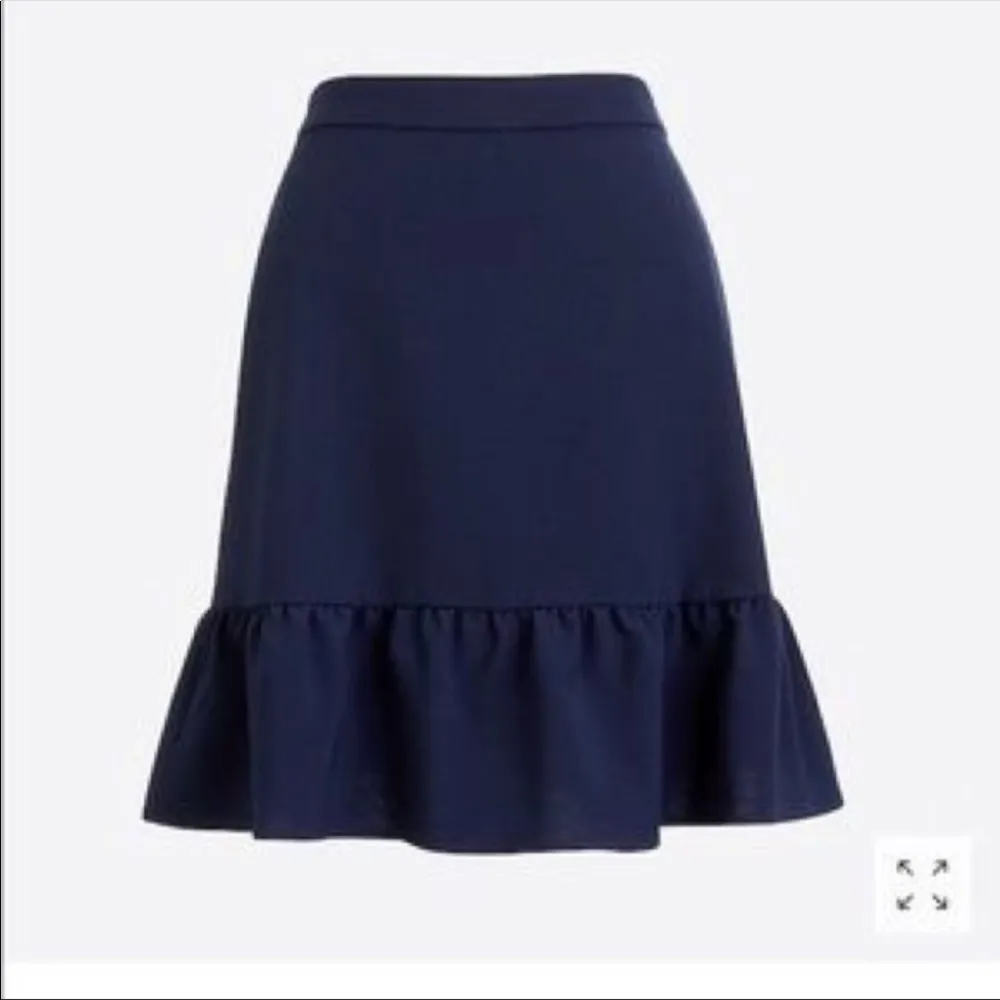J. Crew navy flounce ruffle mercantile skirt NEW - Image 3