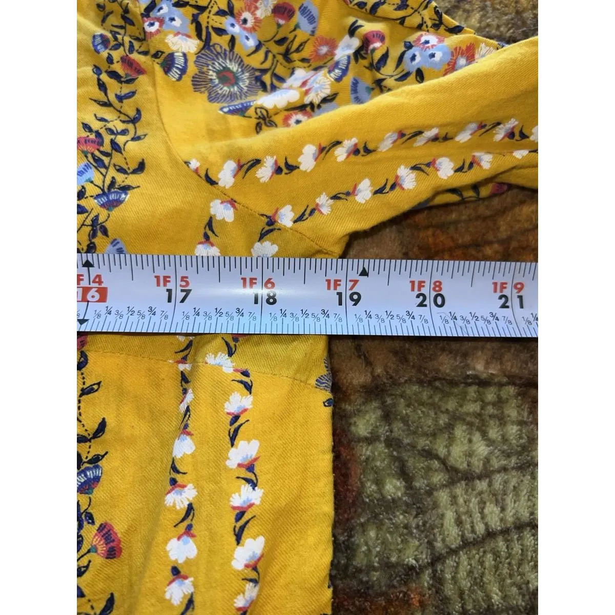 Old Navy Yellow Floral Tunic Women’s Small 100% Cotton Boho Cottagecore Blouse - Image 7