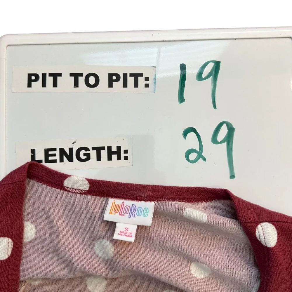 Lularoe Pink Polka Dot Lightweight Cardigan Size Small - Image 5