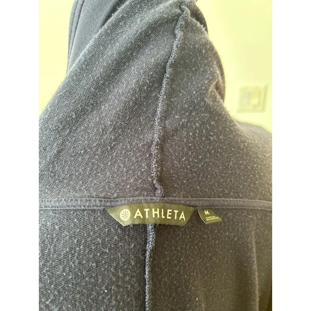 Athleta Navy Hooded Open Closure Lightweight Cardigan - Image 4