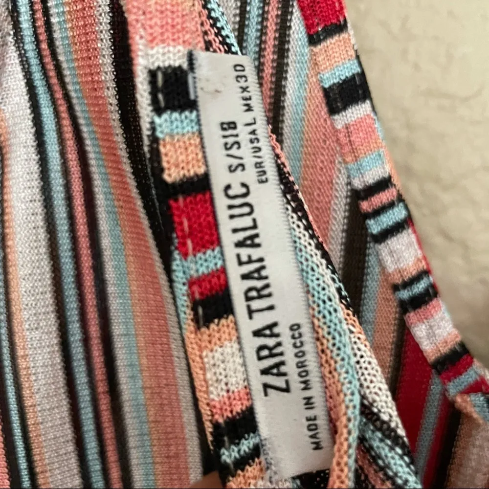ZARA Striped Multicolor Maxi Dress w/side Slits - Image 4