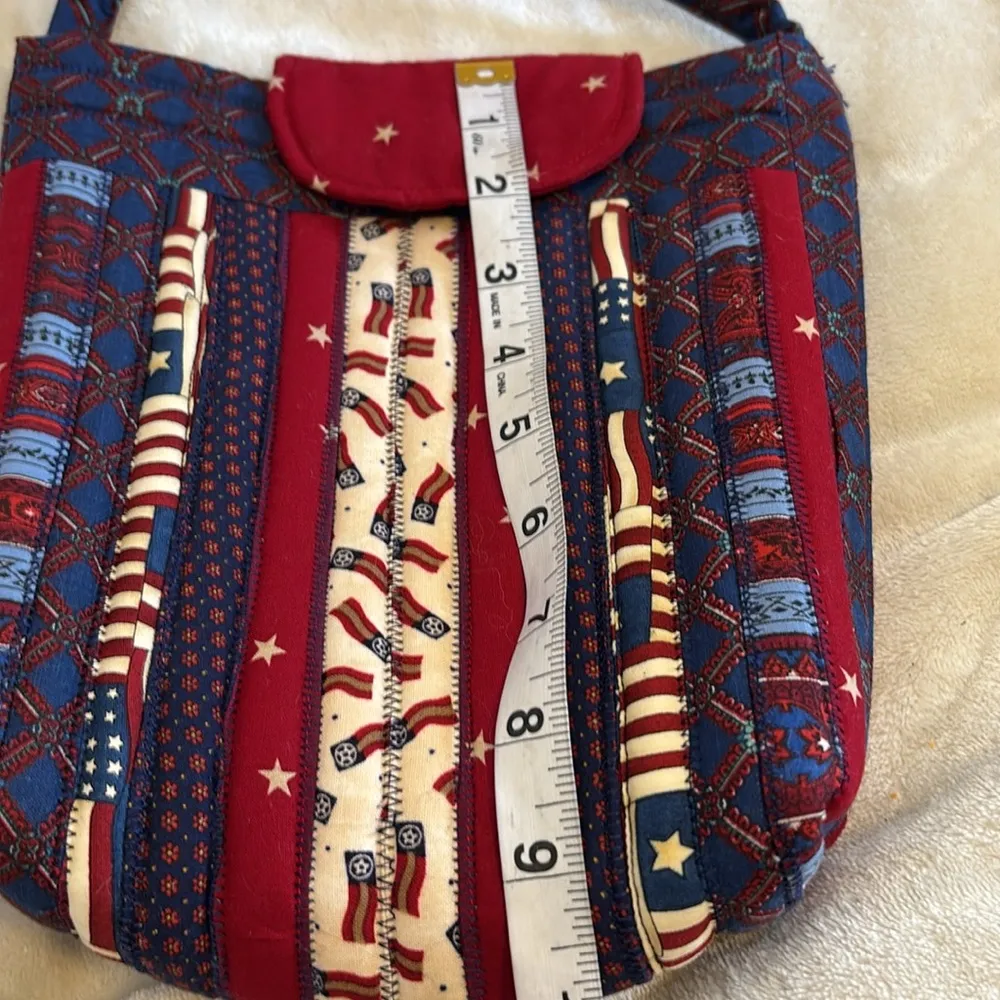 PATRIOTIC COLORS RED WHITE BLUE CROSSBODY THICK CLOTH MAGNETIC CLOSURE - Image 9