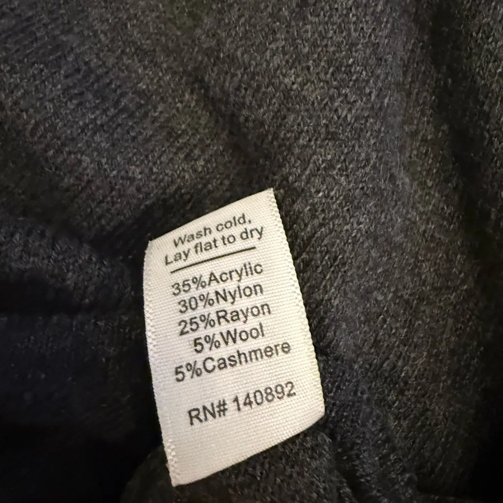 MARINE LAYER Addison Turtleneck Sweater Dress, Dark Heather Gray Size Medium - Image 10