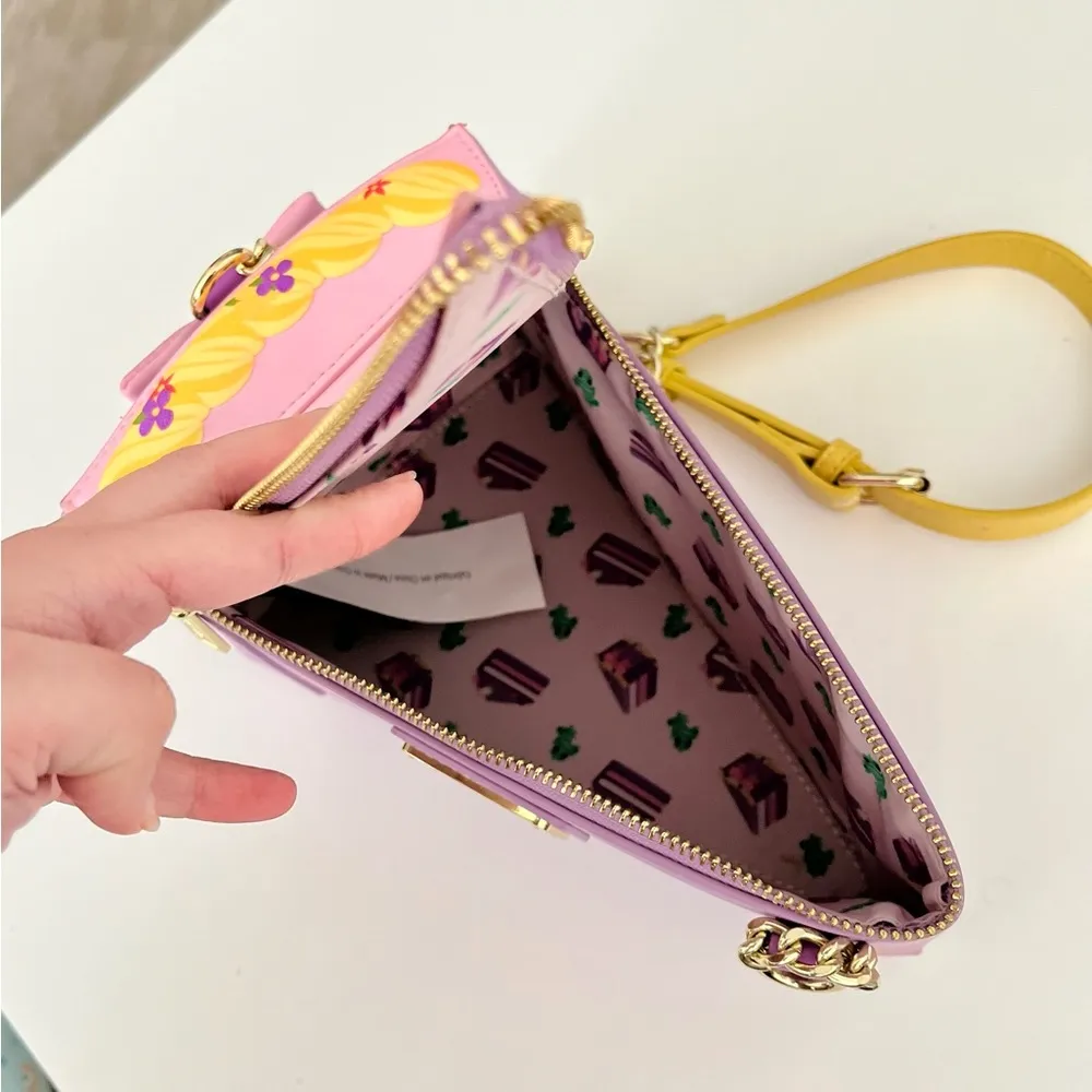 Loungefly Tangled Rapunzel Pascal Cake Slice Cosplay Crossbody Purse Bag - Image 12