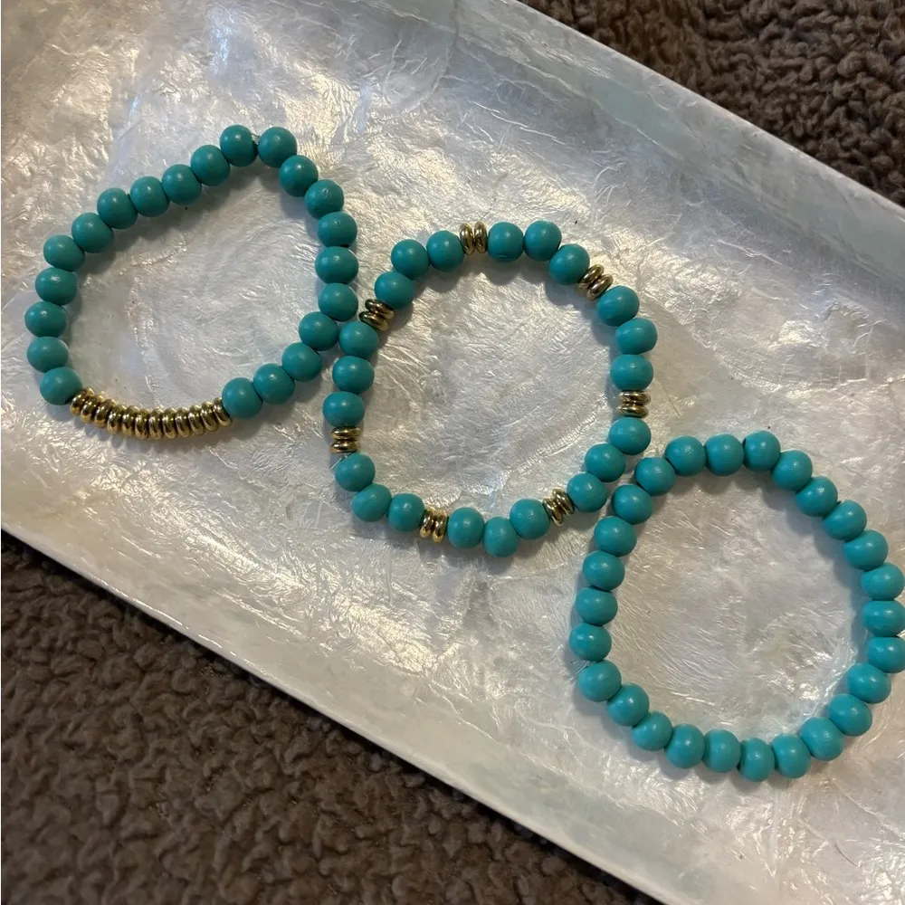 Handmade Beaded Bracelets Gold - Image 3