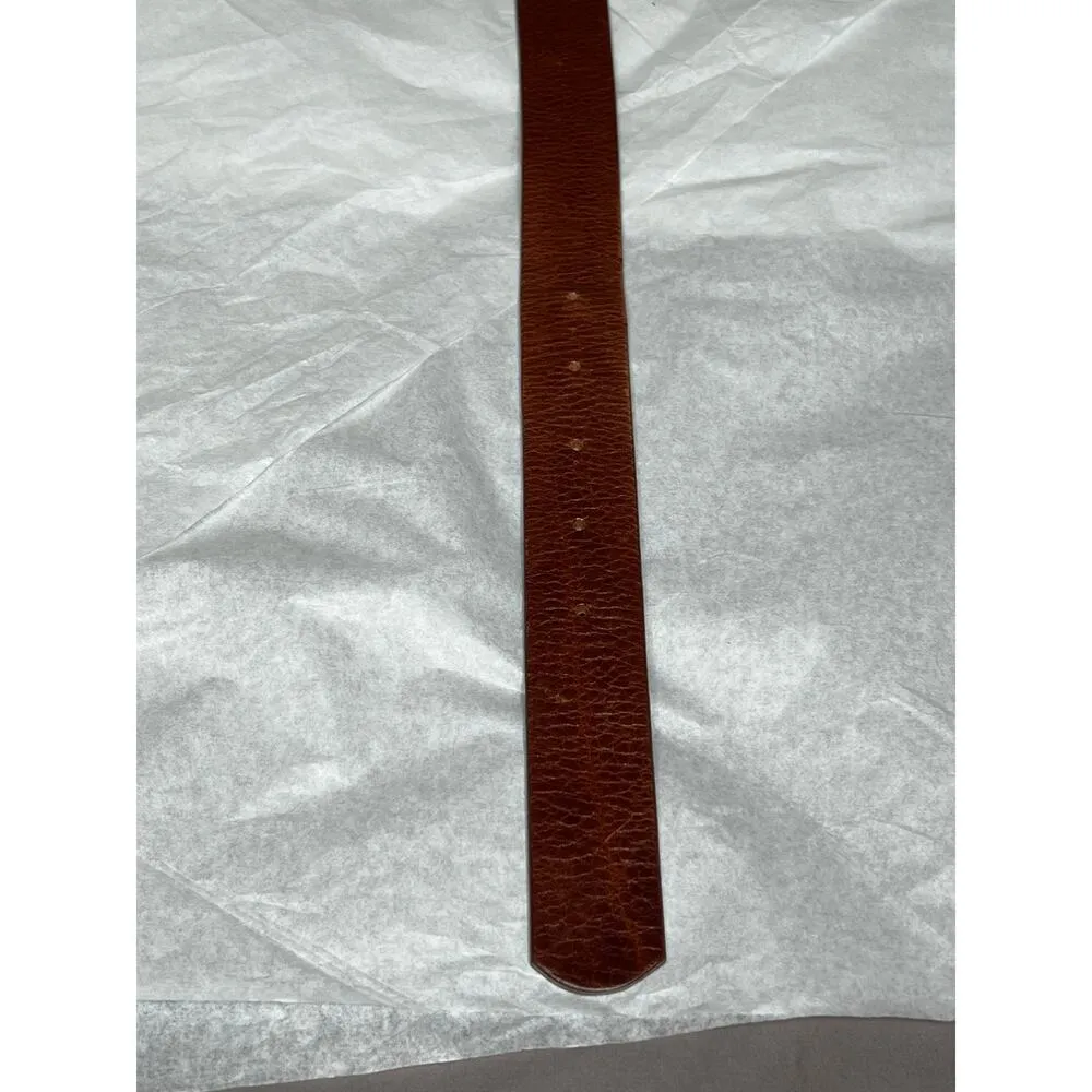 Gaernet Hill womens size XL   belt brown leather rushed nickel buckle classic - Image 2