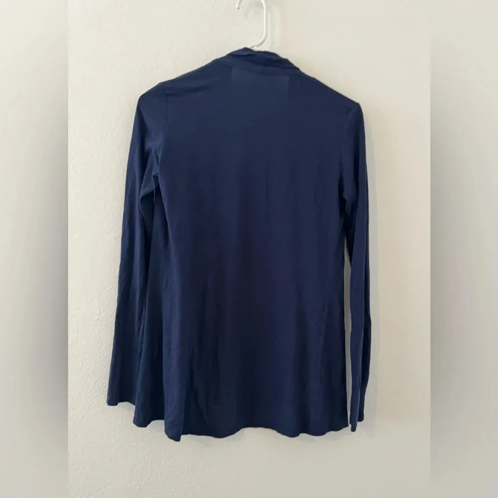 Lilly Pulitzer Navy Open Front Long Sleeve Pima Cotton Cardigan Soft Size XS - Image 2