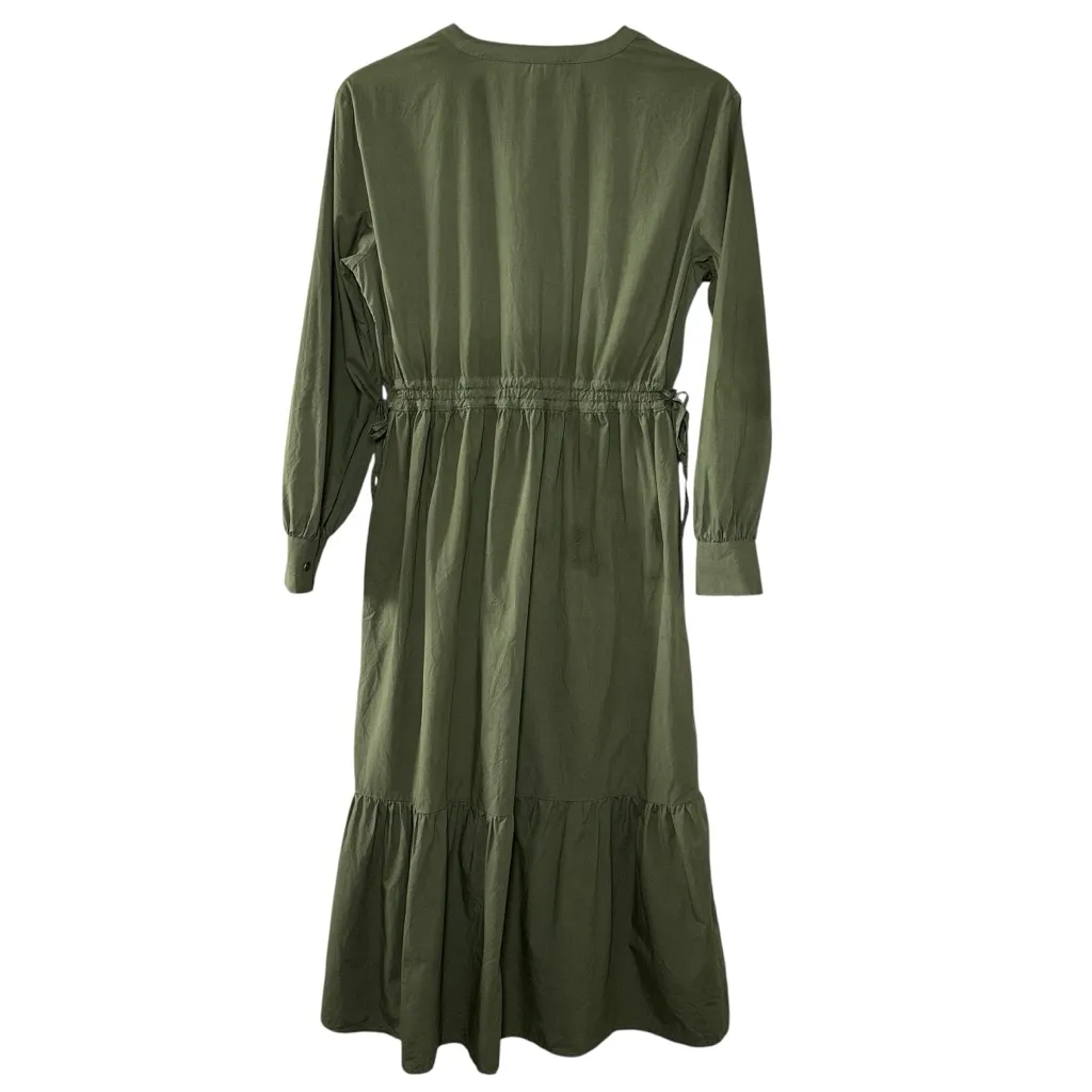Rails Maple Olive‎ Smoke Midi Dress Smocked Waist Boho Cottagecore Chic Size S - Image 4
