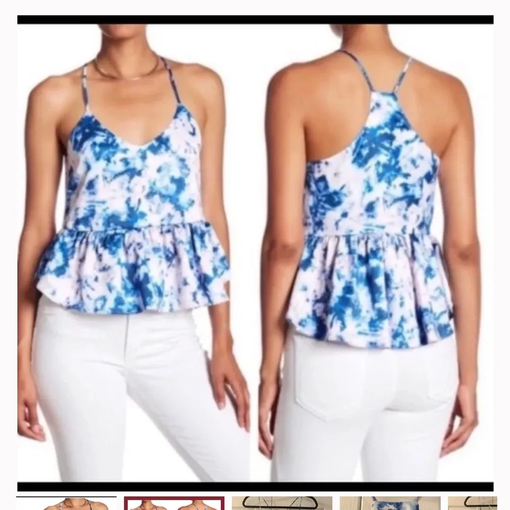 Anthropologie Ro & De Tie Dye Peplum Tank Top Small - Image 2