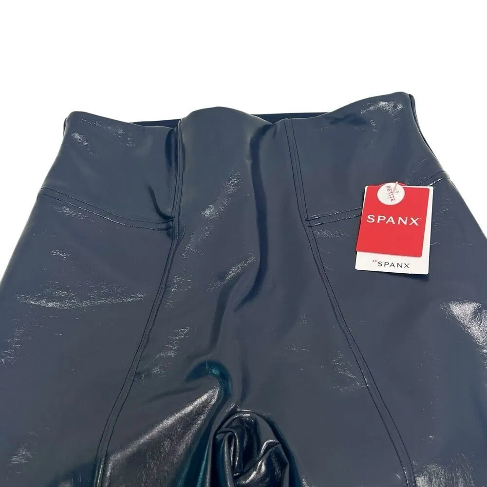 SPANX Faux Patent Leather Leggings in Port Navy Glossy Shiny 20301R Women’s XS - Image 8
