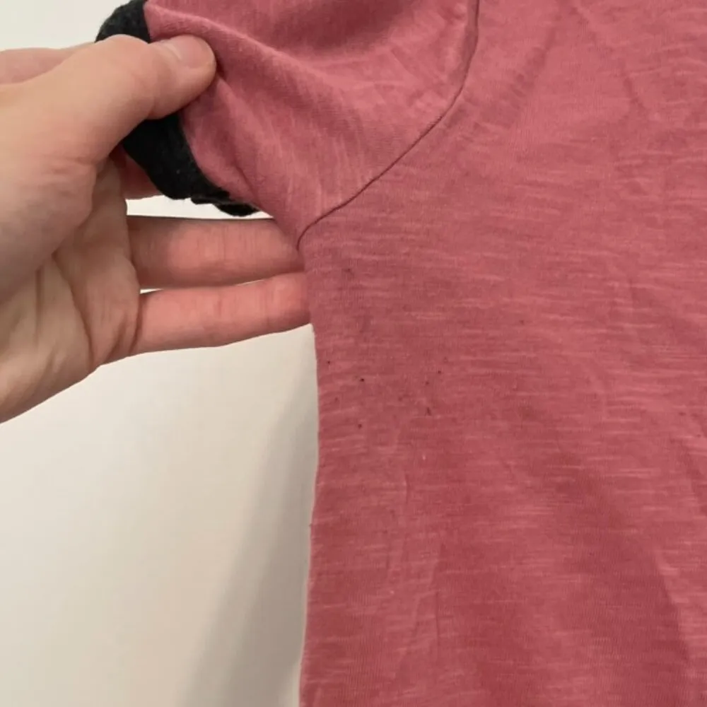 VS PINK VICTORIA'S SECRET Ringer Tee Rose Mauve Pink Spellout Logo Short Sleeve - Image 9