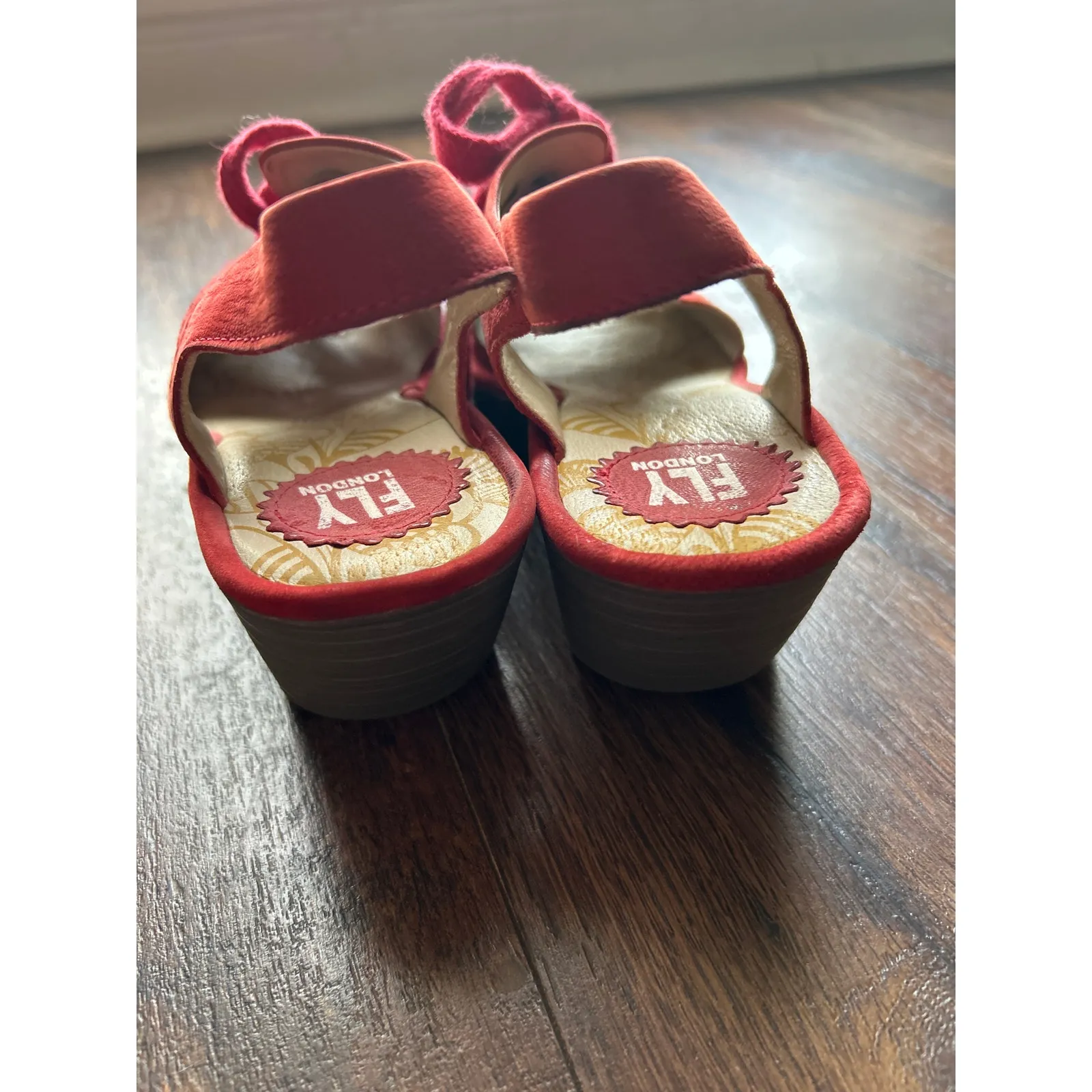 Fly London Wedge Slingback Sandals Open Toe Lace Up EU41 US 10 10.5 Ylfa Nubuck - Image 9