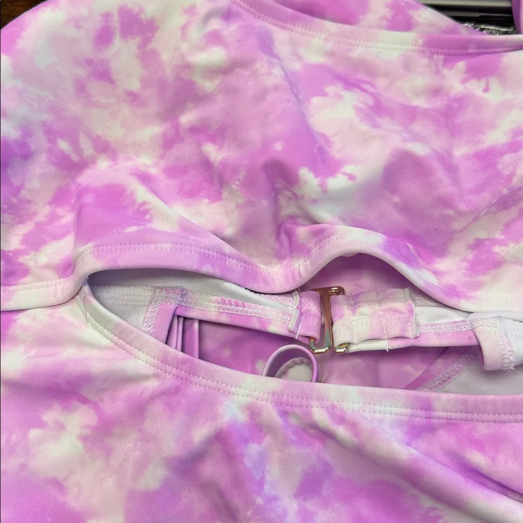 California Waves Plus Size Tie-Dye One-Piece Swimsuit Pink Size 2X 20/22 NWT - Image 5