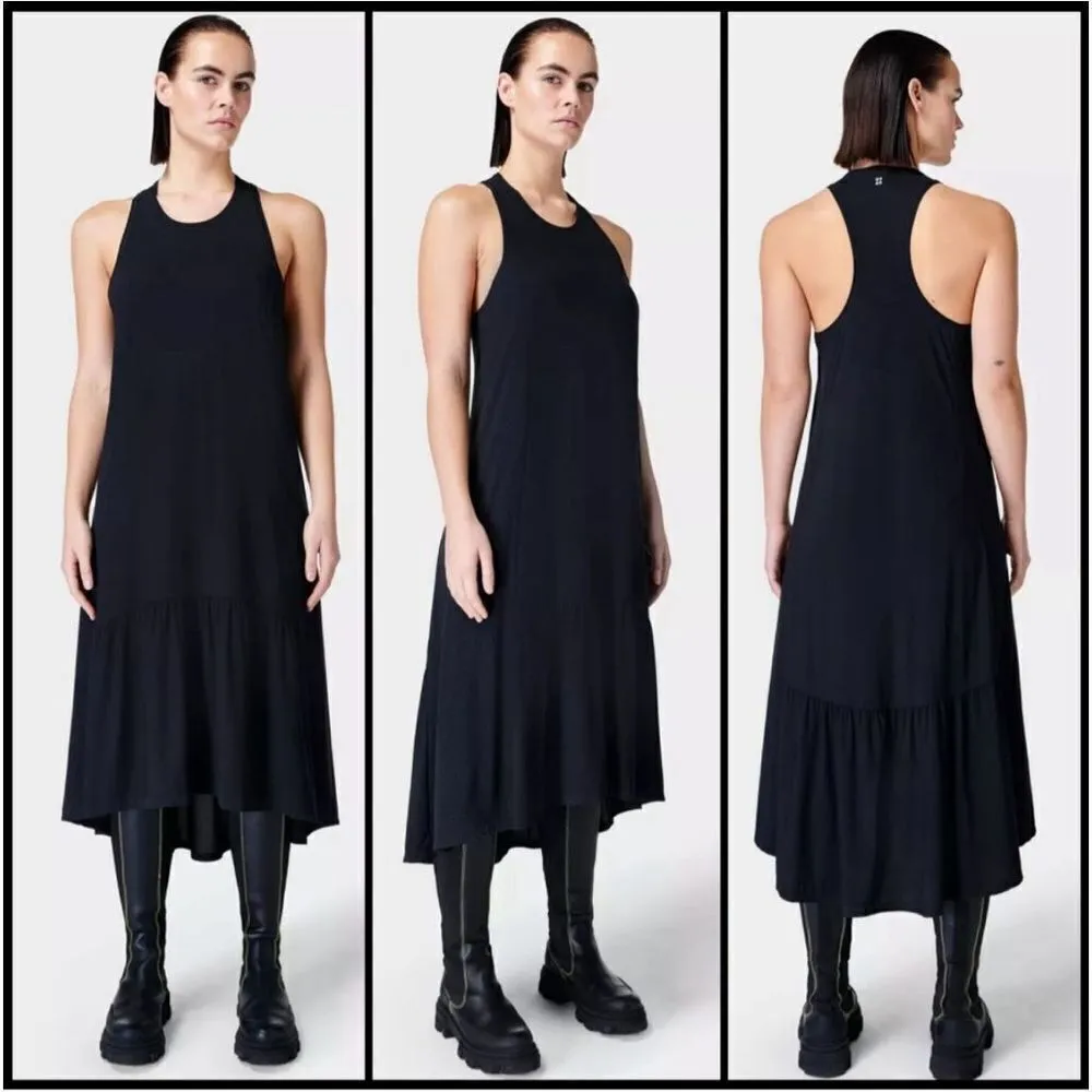 Sweaty Betty Explorer Ace Black Sleeveless Midi Dress Activewear Womens Medium - Image 13