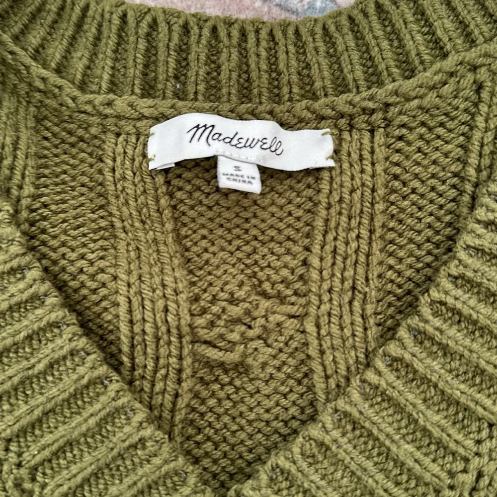 Madewell Green Knit Cropped Sweater - Image 3