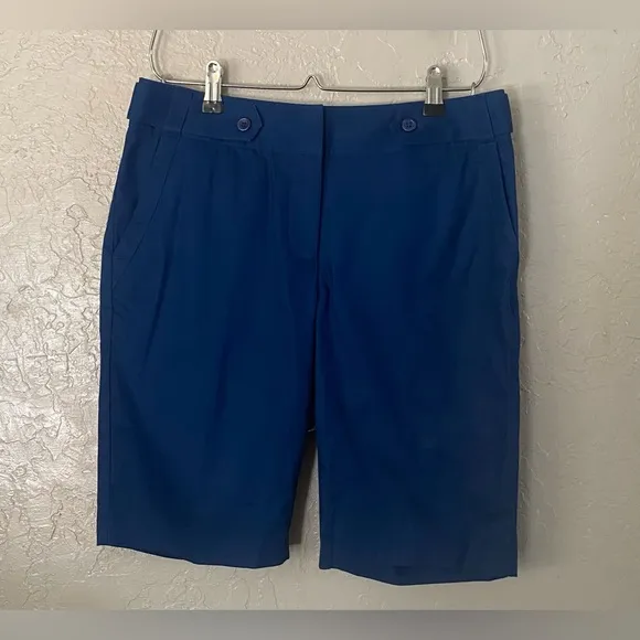Greg Norman Women's Size 4 Blue Stretch Cotton Walking Golf Shorts Pockets NWT - Image 1