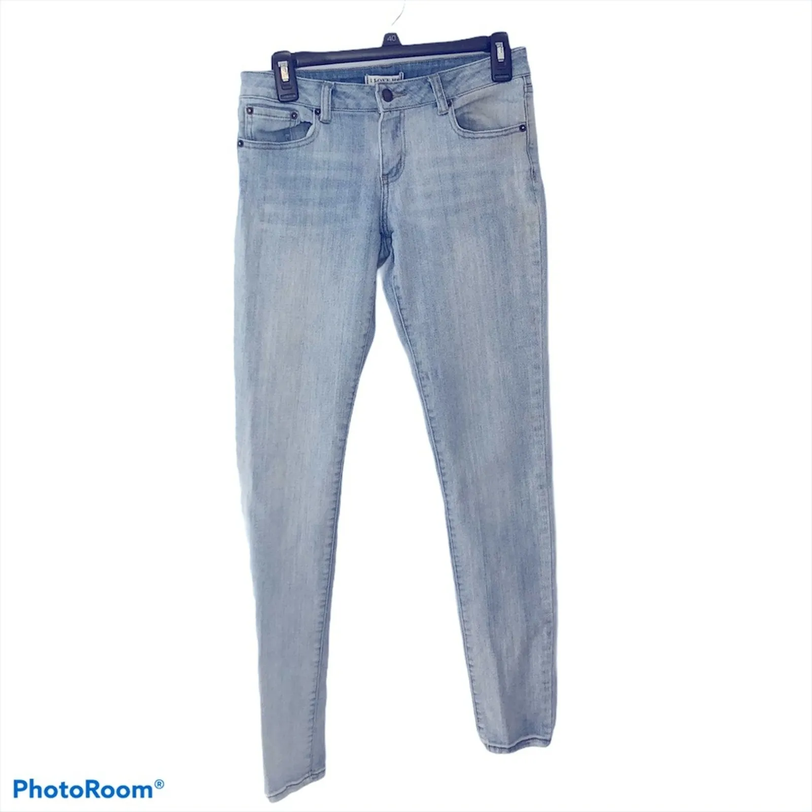 I Love H8 Light Wash Straight Leg Skinny Jeans Size 27 Dye Project Denimc Blue - Image 2