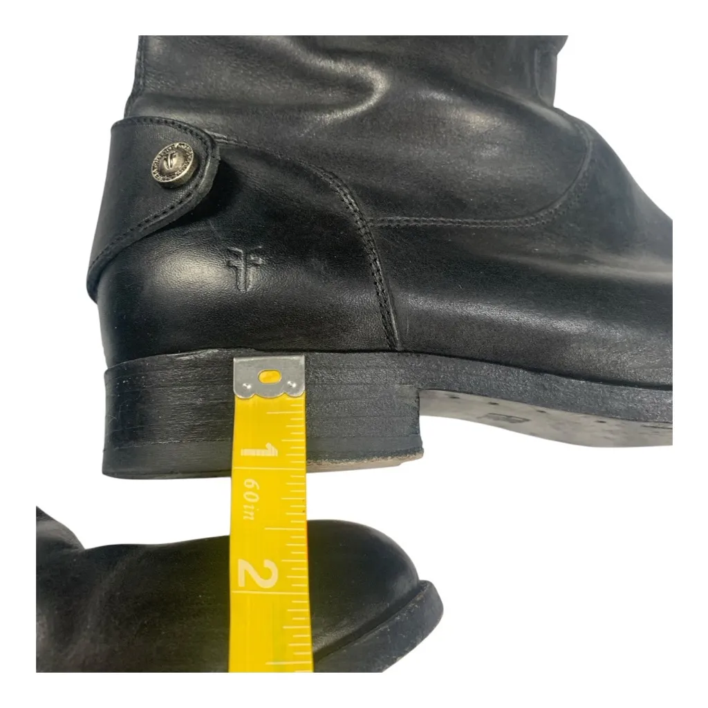 Frye size 9 B Melissa button back riding Black Leather Tall Boots - Image 4