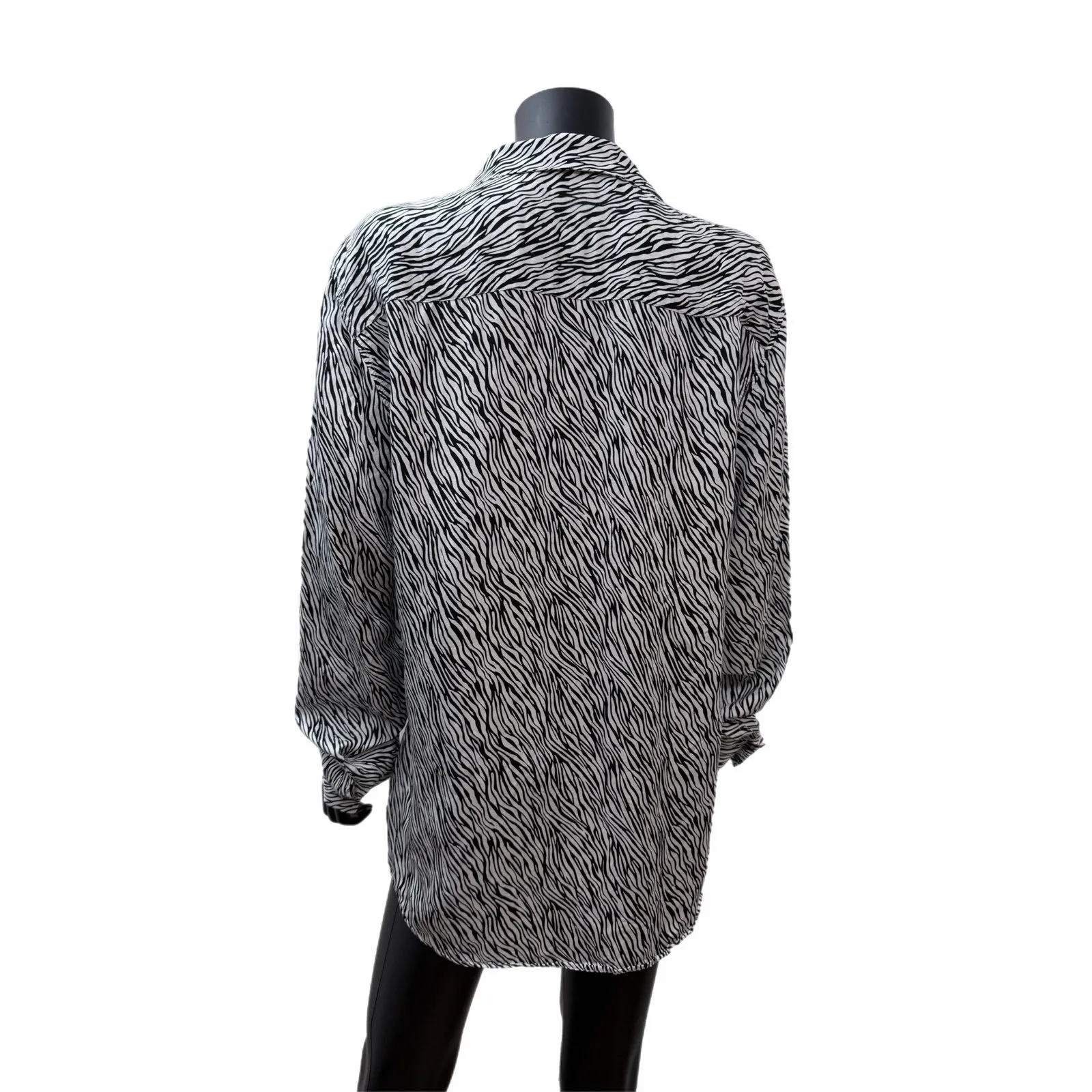 Topman Premium Slim Fit Zebra Print Button‎ Down Shirt Size L - Image 2