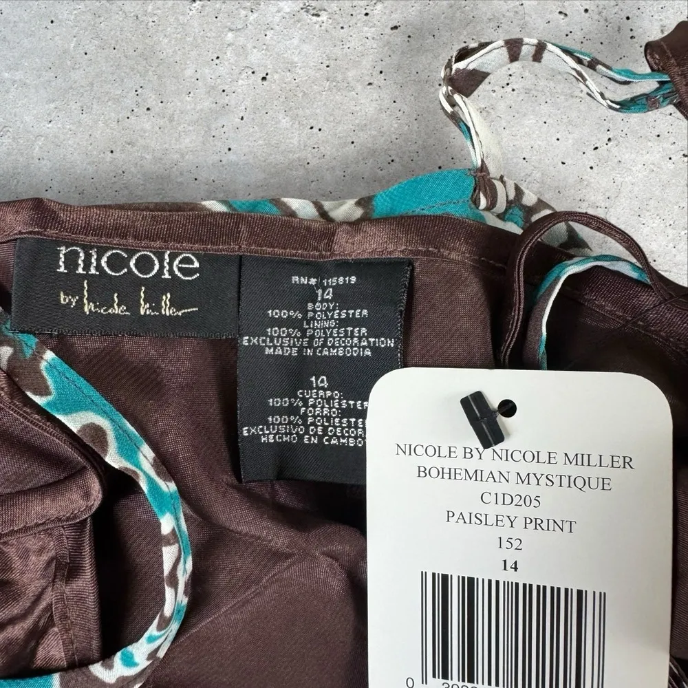 Vtg 90s Y2K Paisley Chiffon Tank Blouse Skirt Set Boho Fairy Whimsical Fits Sz L - Image 7