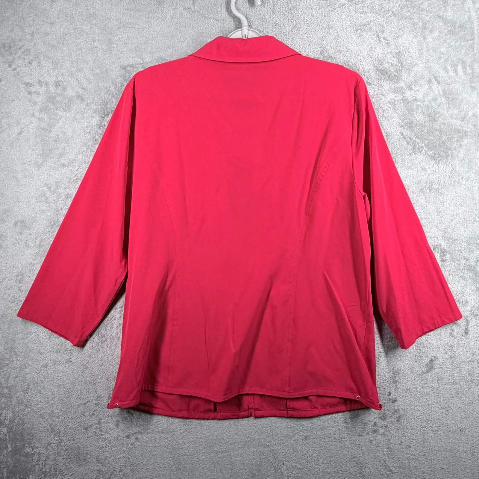 Peck & Peck Weekend Red Jacket L Carma Essential Pop of Color Sporty Travel - Image 3