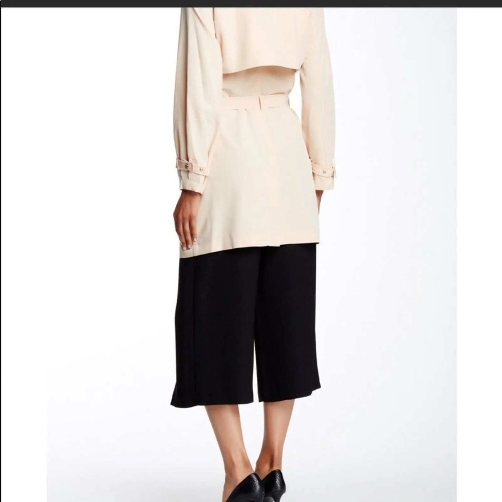 Women's Light Pink Vince Camuto Belted Soft Trench Coat XS - Image 4