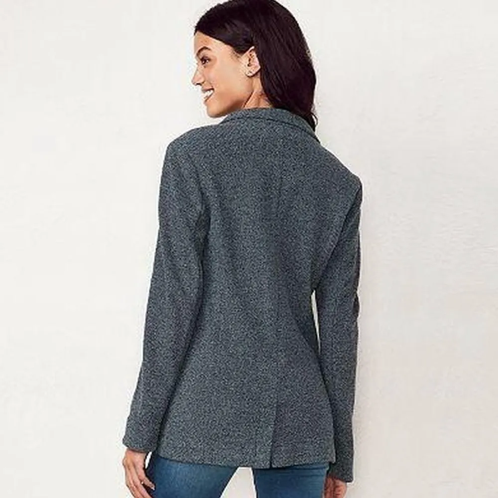 LC Lauren Conrad Gray Knit Long Sleeve Open Front  Jacket Cardigan XL - Image 5