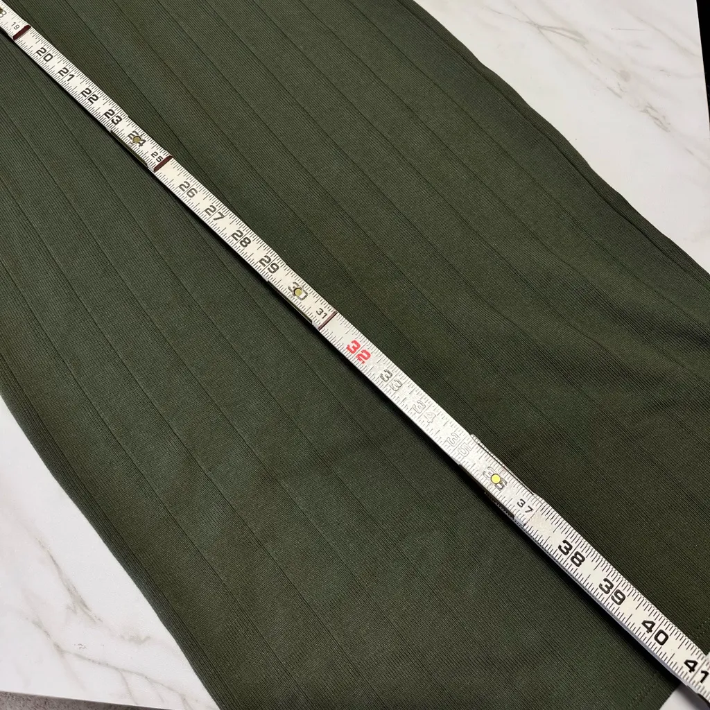NWT wild Fable Green ribbed mock neck long sleeve knit midi dress w/back slit S - Image 7