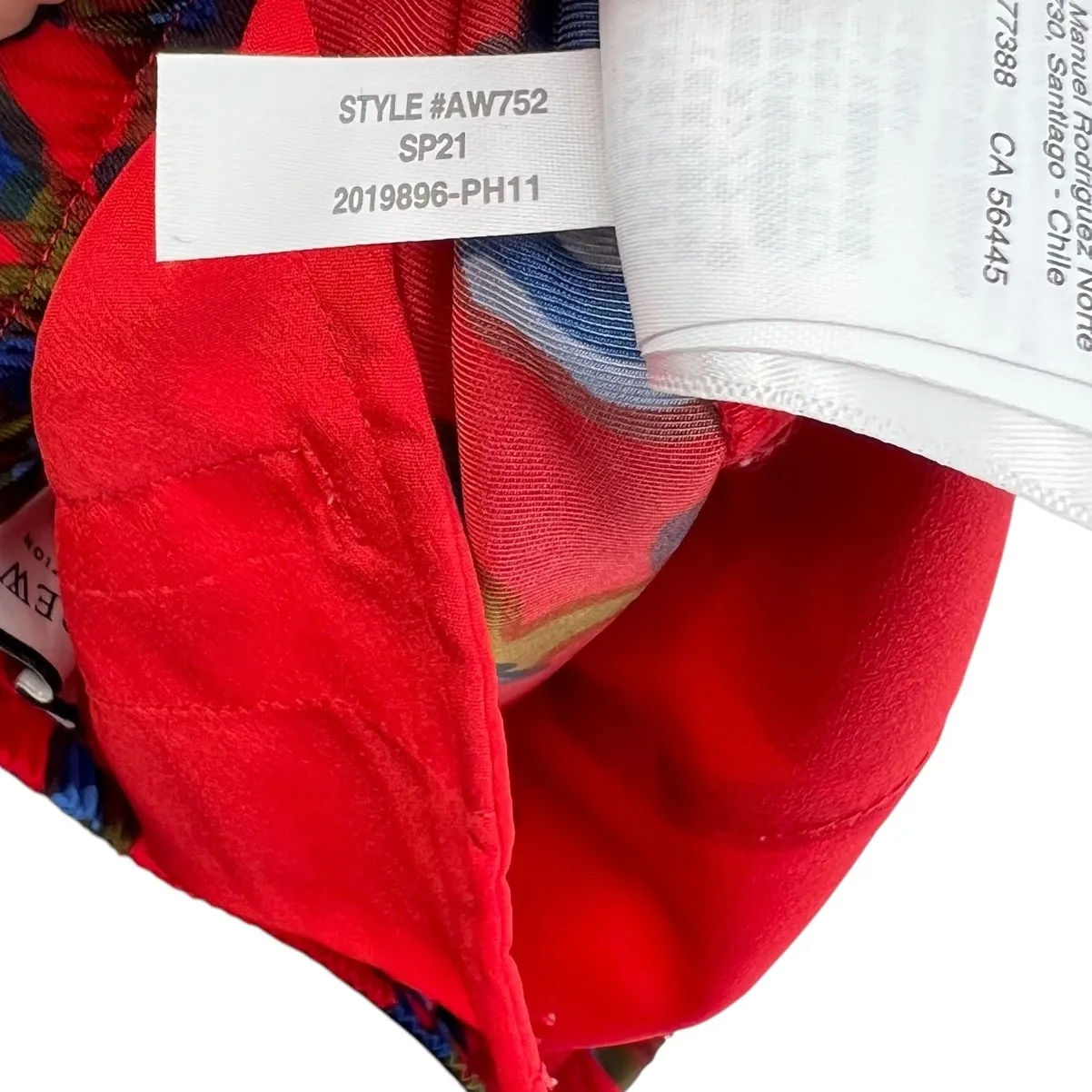 J. Crew Drapey Pull-on‎ Pant Trouser Lattice Floral Print Drawstring Red Size 4 - Image 13