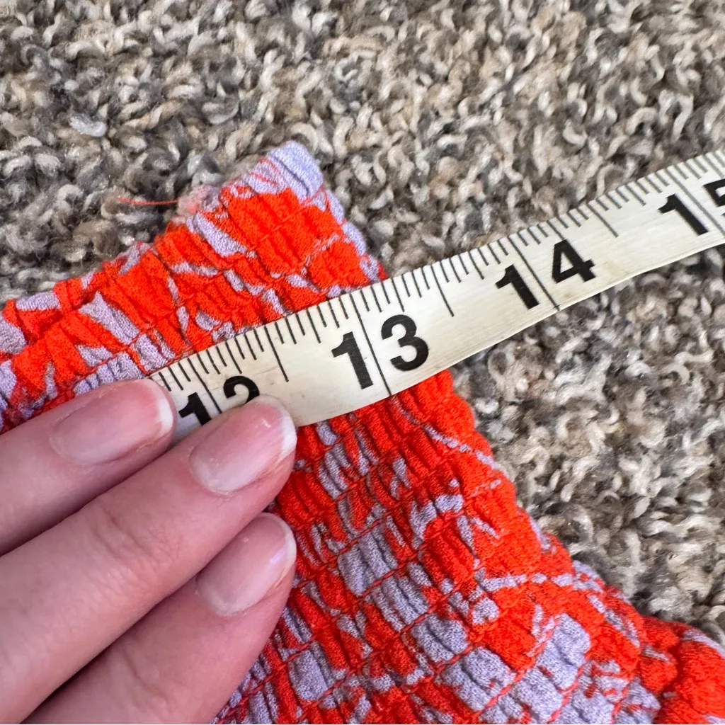 Free People Red Blue Floral Tiered Maxi Skirt Boho Women’s M Festival Beachy - Image 3