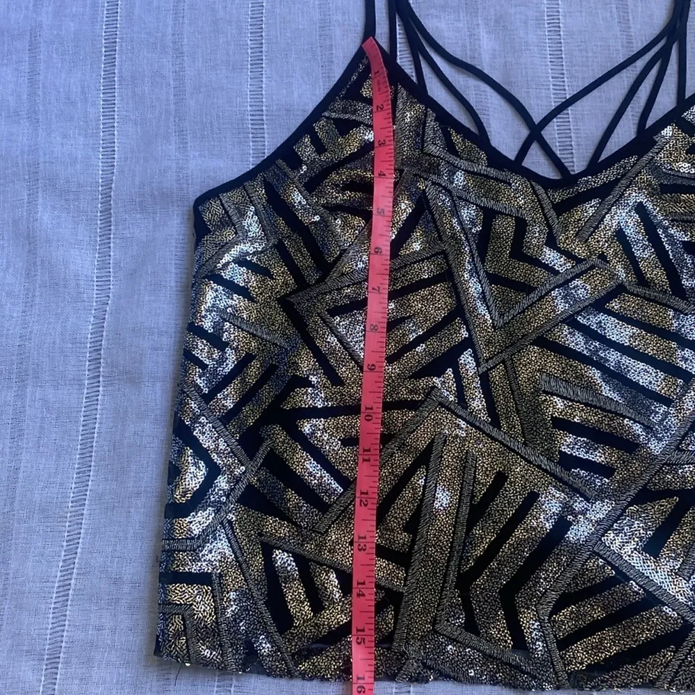 Astr the label black sequin cowl neck tank top. - Image 4