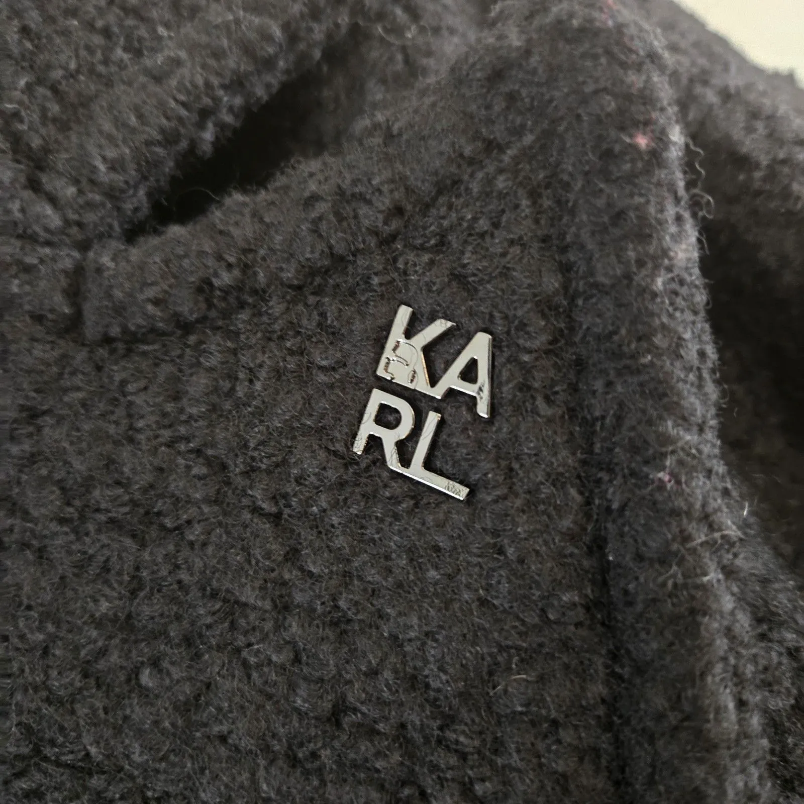 Karl Lagerfeld Paris Wool Blend Peacoat Black DoubleBreasted NWT Medium Overcoat - Image 6