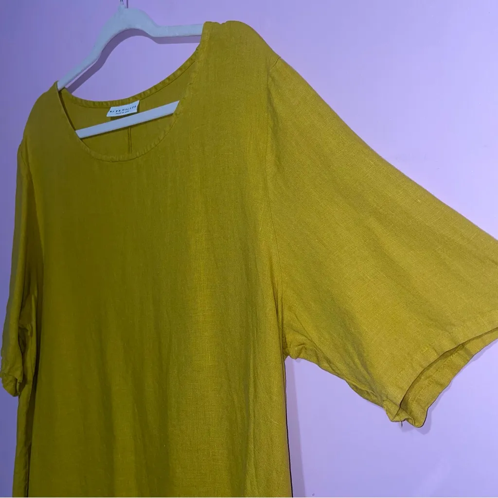 Bryn Walker Linen Tunic Top Women Size M Hi Low Lagenlook Lagom Minimalist Beach - Image 2